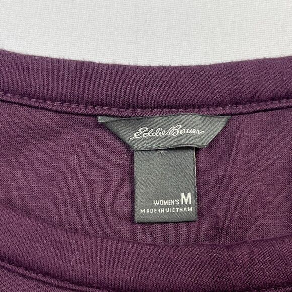 Eddie Bauer Sweatshirt Womens Medium Purple Stretch Lined Round Neck Long Sleeve - Picture 5 of 8